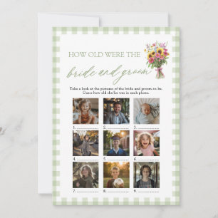 Pink Valentine How Old Were The Bride & Groom Game Invitation