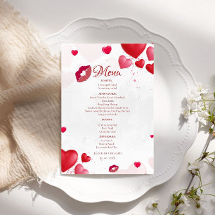 Pink Valentine Kiss the  Party Bridal Shower party Menu