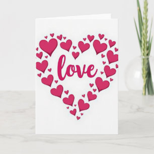Pink Valentine Love Hearts Card