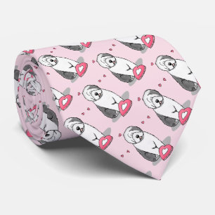 Pink Valentine Old English Sheepdog Dog Grey 1 Fun Tie