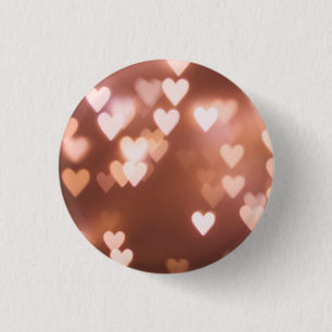 PINK VALENTINE"S DAY HEARTS 3 CM ROUND BADGE