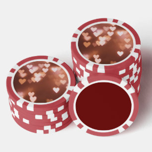 PINK VALENTINE"S DAY HEARTS POKER CHIPS