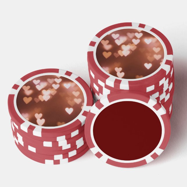 PINK VALENTINE"S DAY HEARTS POKER CHIPS (Stack)
