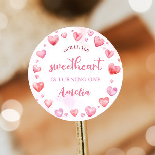 Pink Valentine Sweetheart Birthday Sticker