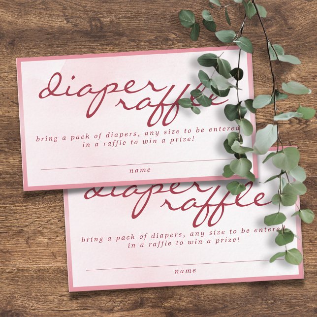 Pink Valentine TeddyBear Baby Shower Diaper Raffle Enclosure Card (Creator Uploaded)