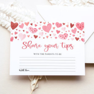 Pink Valentine Tips for Parents Baby Shower Game Invitation
