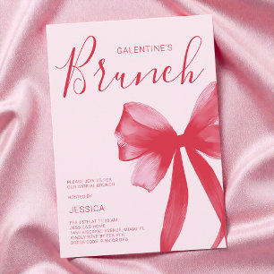 Pink Valentine Watercolor Galentine's Day Brunch Invitation