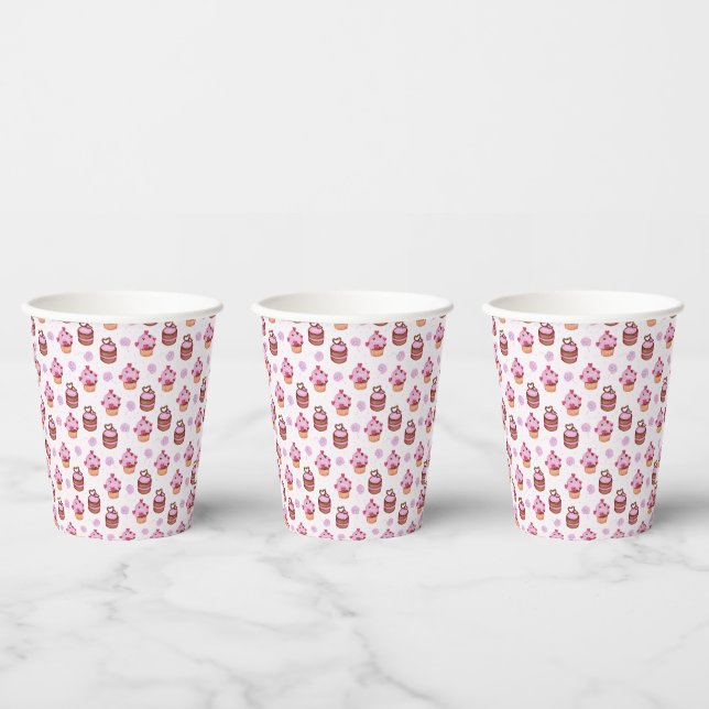 Pink Valentines Day Cupcake   Paper Cups (Multi)