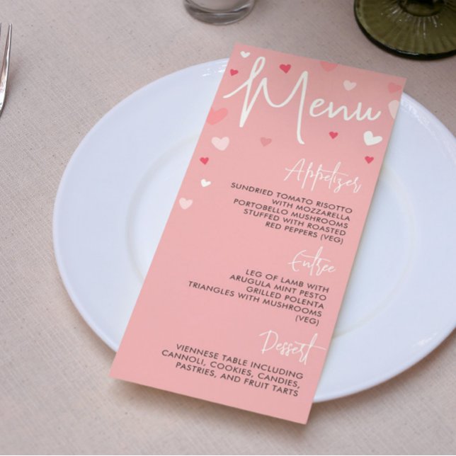 Pink Valentine's Day Dinner Party or Wedding Menu (Creator Uploaded)