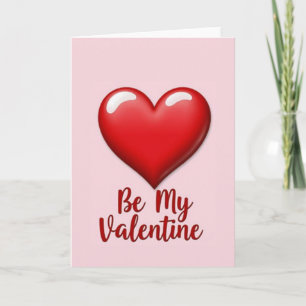 Pink Valentines Day Love Heart Card