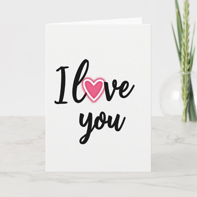 Pink Valentines Day Script Card (Front)