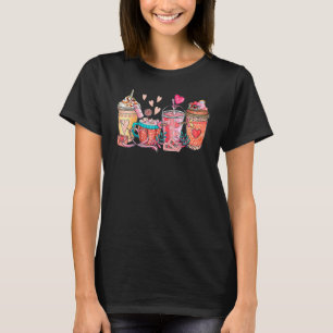 Pink Valentine's Drink Hot Coca Heart Happy Valent T-Shirt