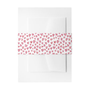 Pink Valentines Heart Invitation Belly Band