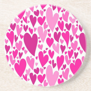 Pink Valentine's hearts Coaster