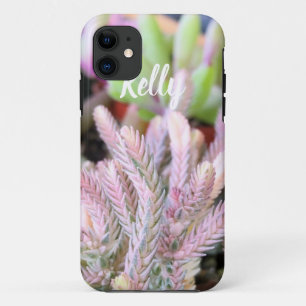 Pink Variegated Crassula Watch chain succulent Case-Mate iPhone Case