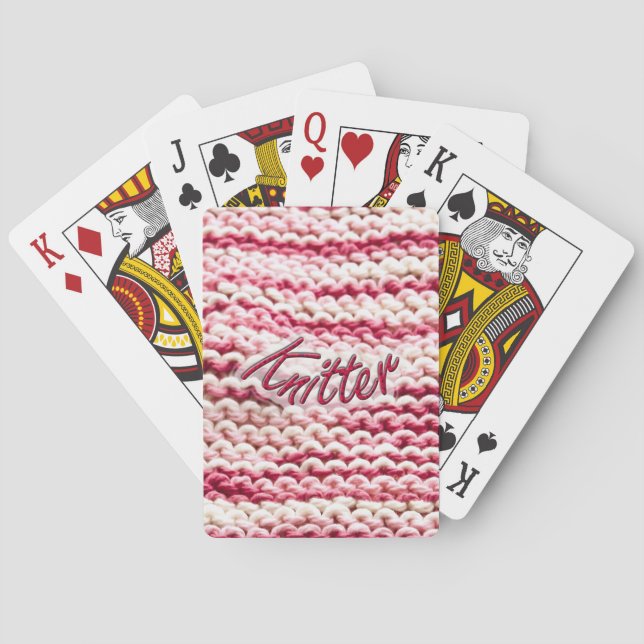 Pink Variegated Knitter Playing Cards (Back)