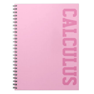 Pink Varsity Letter Patch School Subject Notebook