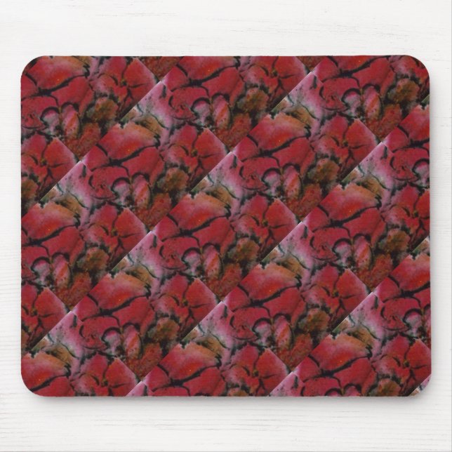 "Pink Vase 2" Tiled Pattern Floral Mousepad (Front)