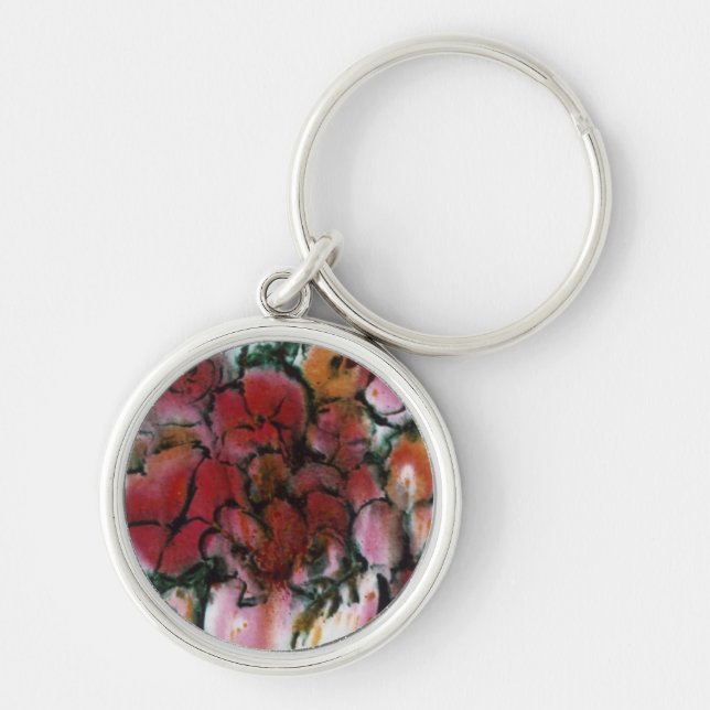 "Pink Vase" Floral Keychain (Front)