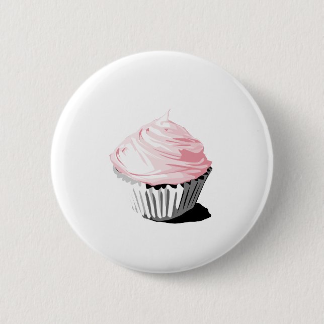 Pink vector cupcake template products 6 cm round badge (Front)