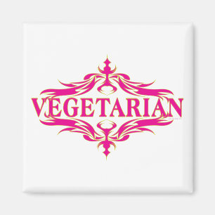 Pink Vegetarian Magnet