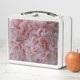 Pink velvet flowers Mallow Metal Lunch Box