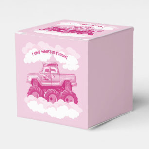 Pink Version I Love Monster Trucks Image Favour Box