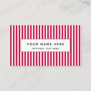 Pink Vertical Stripe Pattern Business Card