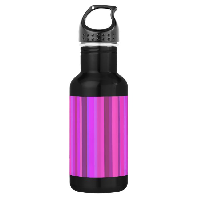 Pink vertical stripes 532 ml water bottle (Front)