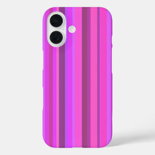 Pink vertical stripes iPhone 16 case