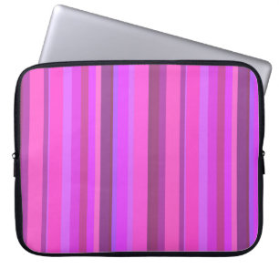 Pink vertical stripes laptop sleeve