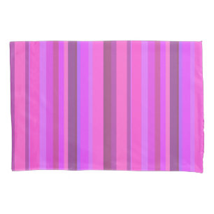 Pink vertical stripes pillowcase