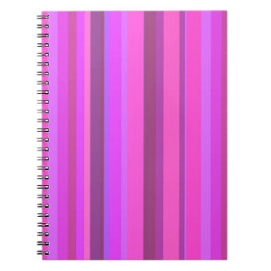 Pink vertical stripes spiral notebook