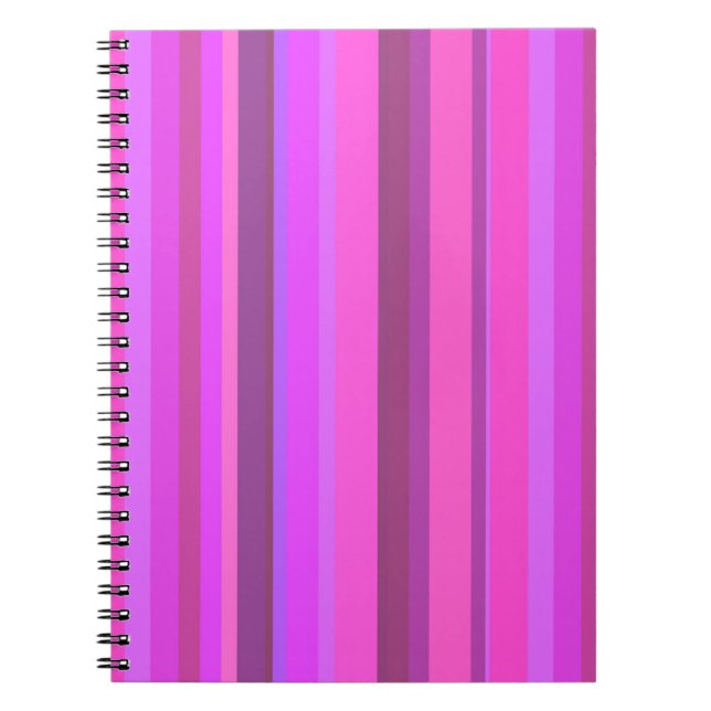 Pink vertical stripes spiral notebook (Front)