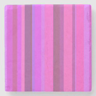 Pink vertical stripes stone coaster