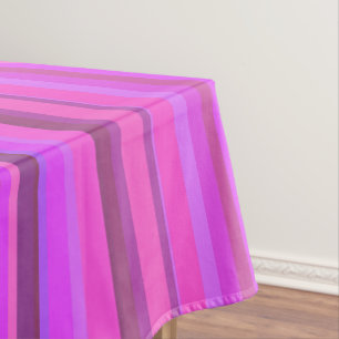 Pink vertical stripes tablecloth