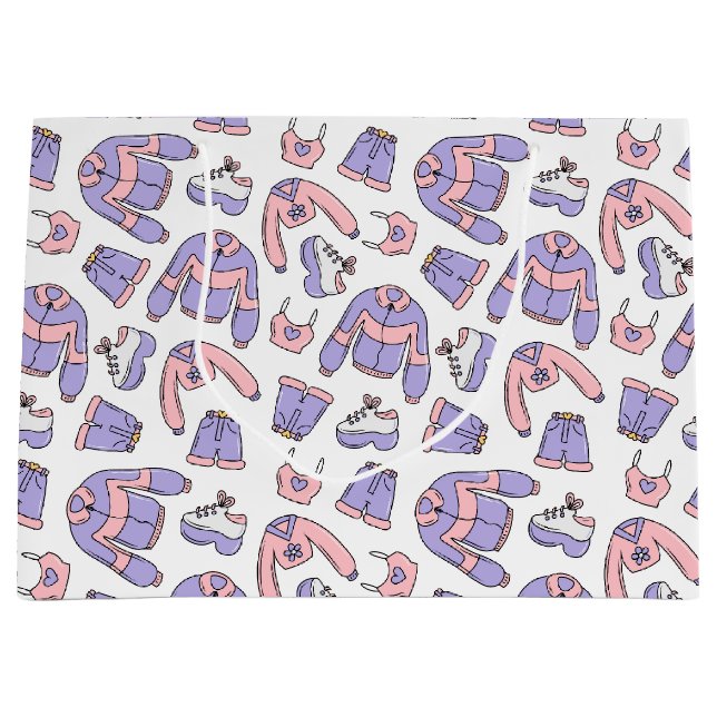 Pink Vibes 90s Fashion  Large Gift Bag (Front)