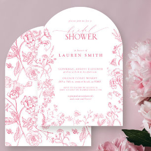 Pink Victorian Floral Elegant Bridal Shower Invitation