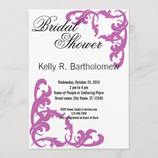 Pink Victorian Flourish Filigree Bridal Shower Invitation