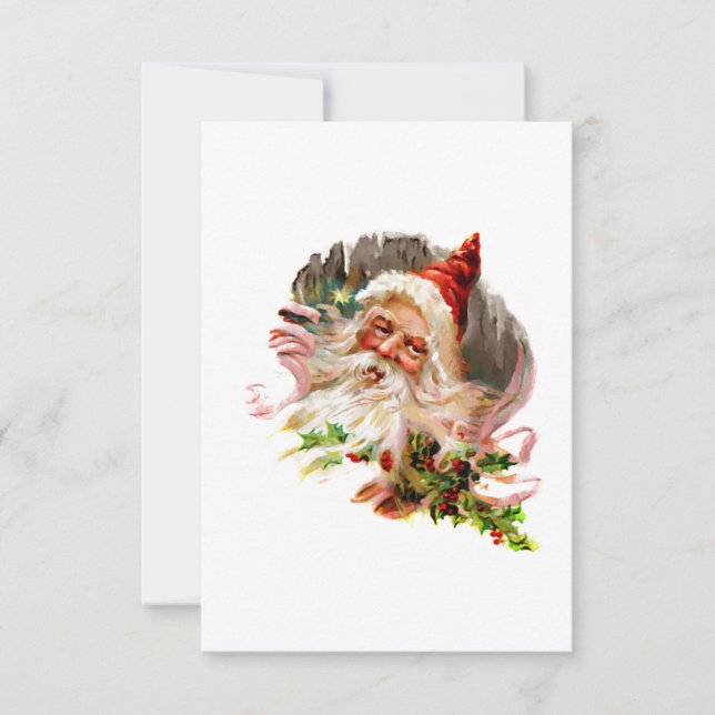 Pink Victorian Santa Claus Invitation (Front)