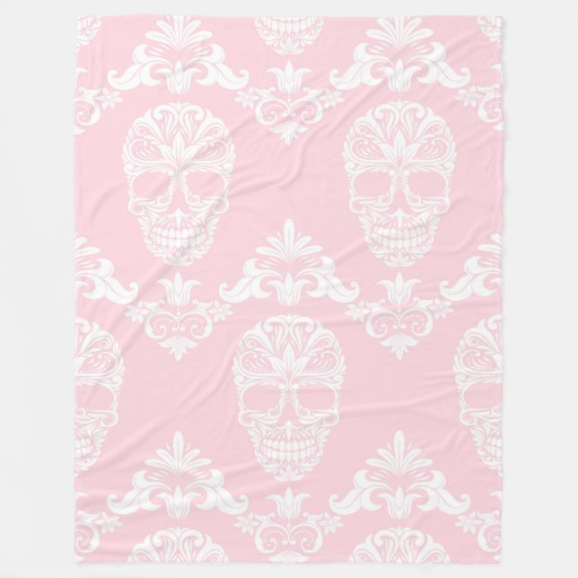 pink victorian skulls blanket (Front)