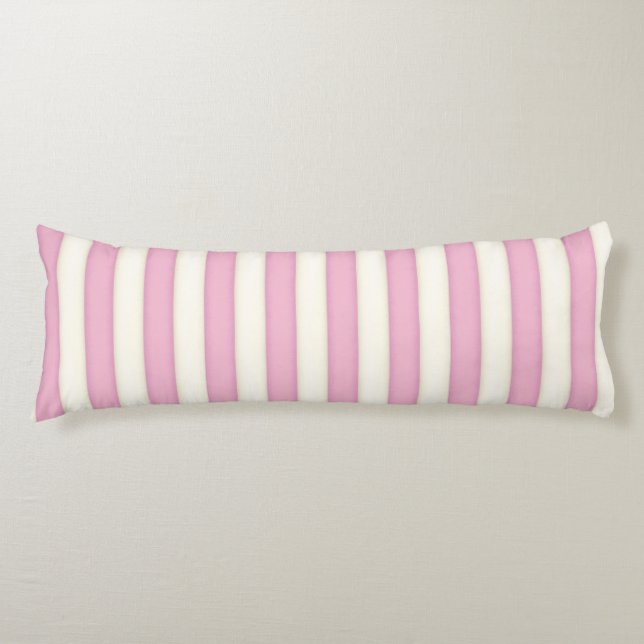 Pink Victorian Stripes Cottage Style Body Cushion (Front)