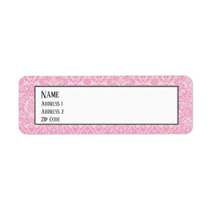 Pink Victorian Vintage Damask Return Address