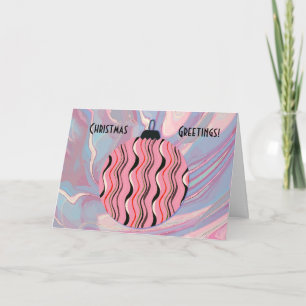 Pink Vintage and Abstract Christmas Ornament Card