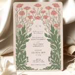Pink Vintage Art Nouveau Floral Wedding Invitation<br><div class="desc">Step back in time and let your guests immerse themselves in the exquisite elegance of this Art Nouveau and Art Deco-inspired wedding invitation. Crafted with delicate attention to the detailed embellishments characteristic of these timeless periods, these vintage-themed florals are a statement of refined sophistication. A harmonious colour palette of pink...</div>