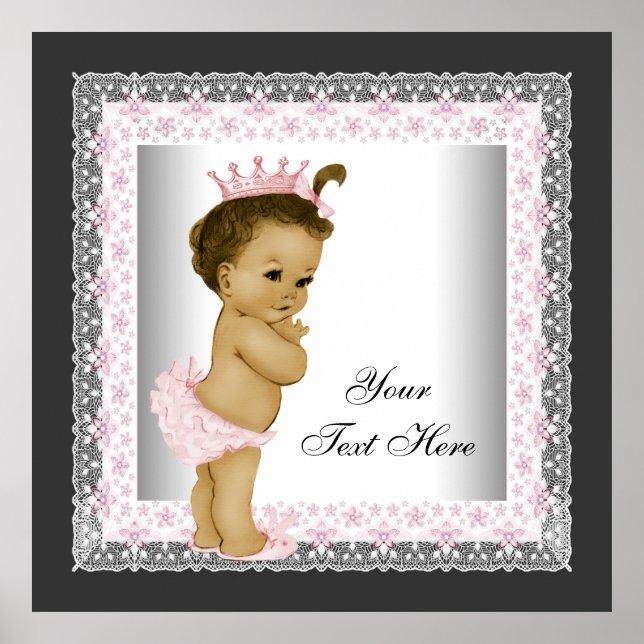 Pink Vintage Baby Girl Princess Poster (Front)