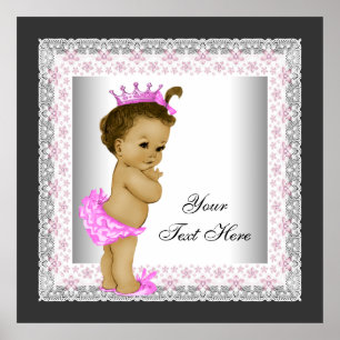 Pink Vintage Baby Girl Princess Poster
