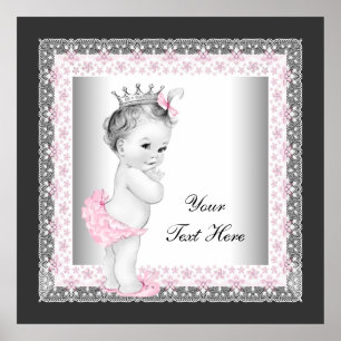 Pink Vintage Baby Girl Princess Poster