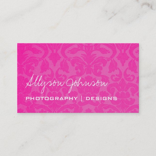Pink Vintage Background Business Cards (Front)