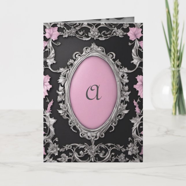 Pink Vintage Book Cover Gothic Wedding Invitation (Front)